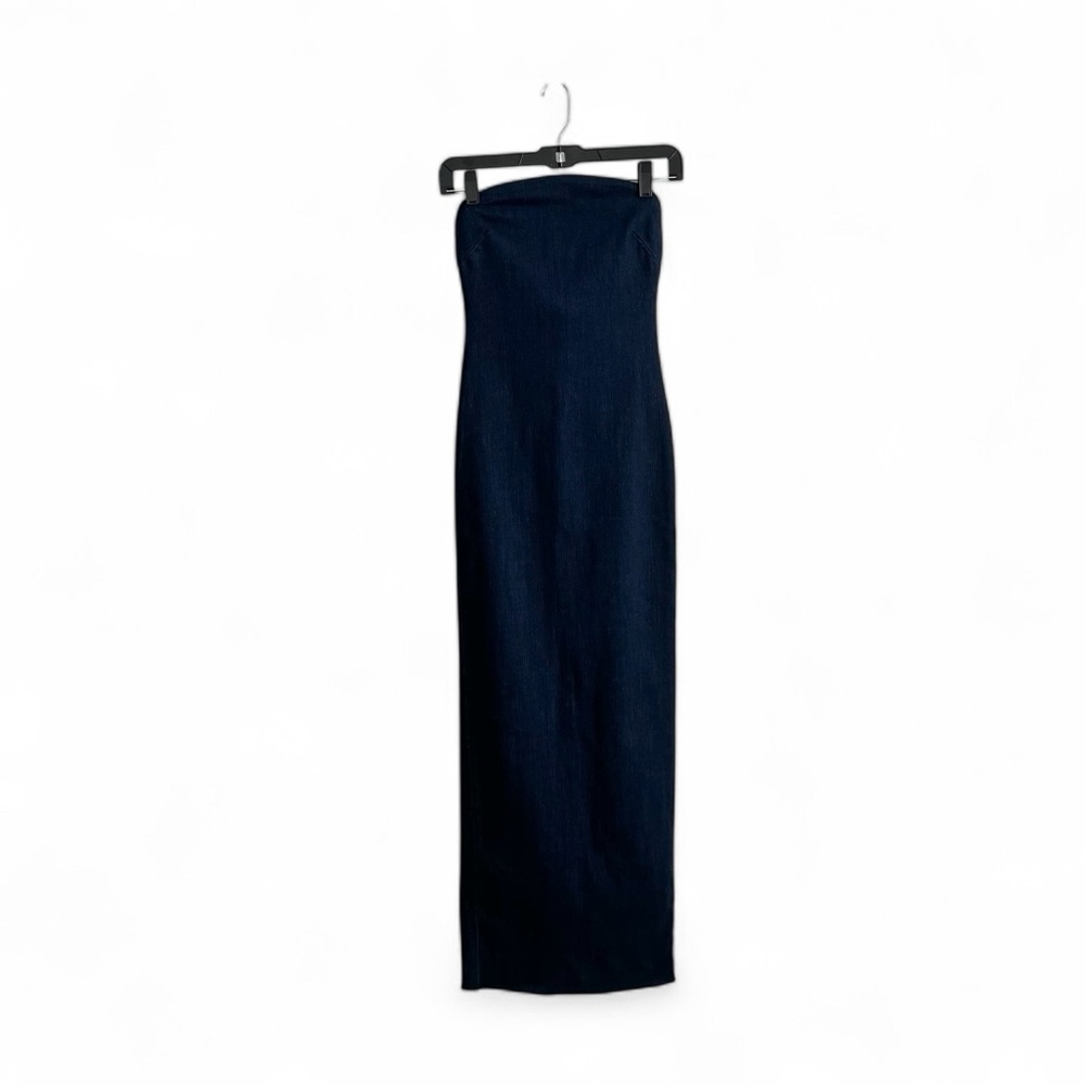 Zara Strapless Denim Midi Dress - Picture 5 of 12